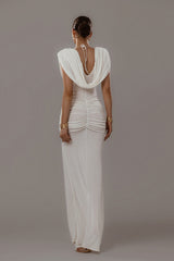 Elegant Solid Fitted Reception Dress
