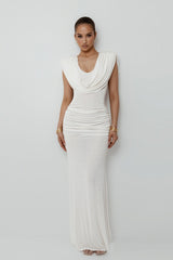 Elegant Solid Fitted Reception Dress