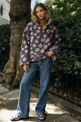 Floral Fleece Warm Fuzzy Sweatshirt
