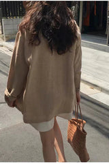 Retro Khaki Linen Blazer