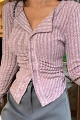 Vintage V-Collar Knit Cardigan