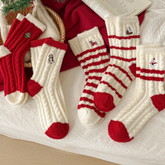 Coral Fleece Thick Warm Mid Calf Christmas Socks