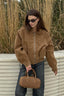 French Suede Notch Collar Trench Coat
