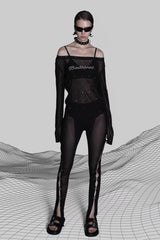 Rhinestone Graphic Long Sleeve Top