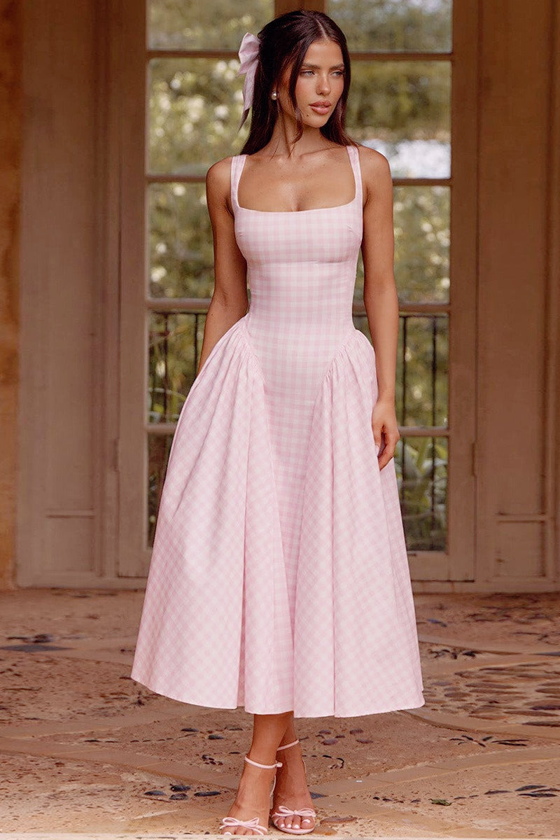 Gingham Backless Slip Birthday Dress – DressBetty