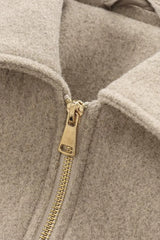 Zipper Pocket Lapel Short Jacket