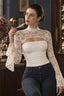 Lace Cutout Flare Sleeve T-shirt