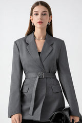 Belted Oversized Casual Blazer