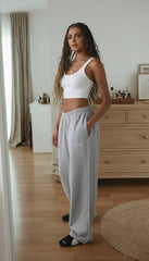 Elastic Waist Loose Fit Casual Pants