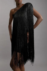 Simple Flowy Fringe Party Cocktail Dress