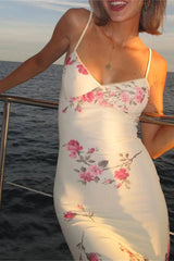 Printed V Neck Bodycon Slip Dress