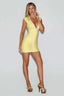 Contrast Trim Front Zip Plunge Bodycon Mini Dress