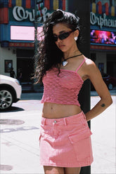 Slim Fit Low Waist Denim Mini Skirt