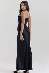 Sexy Backless Cinched Waist Maxi Dress