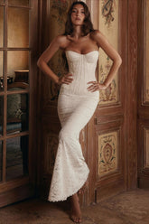 Strapless Fitted Lace Reception Dress