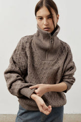 Chunky Knit Half Zip Sweater