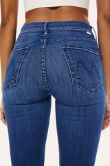 High Waist Cropped Straight Jeans