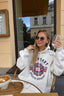 Retro American Letter Colorblock Hoodie