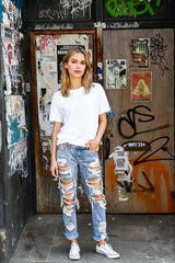 Straight Ripped Jeans