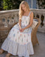 Pleated Floral Ruffle Strap Maxi Dress