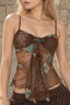 Retro Paisley Ruched Colorblock Cami