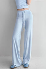 High Waist Soft Modal Wide Leg Slim Athletic Pants
