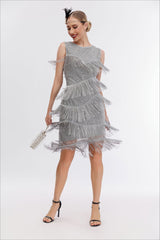 Vintage Beaded Fringe Party Dress