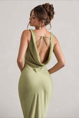 Elegant Luxury Satin Slim Bodycon Mermaid Backless Formal Dress