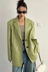PU Leather Oversized Casual Blazer