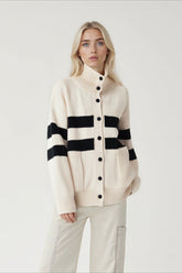 High Neck Color Block Knit Sweater