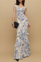 Elegant Ruffle Floral Dress