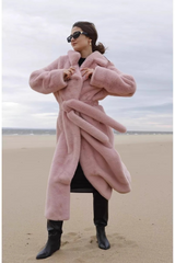 Faux Mink Fur Long Loose Chic Overcoat