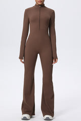 Zipper Cloud Soft Slim Long Sleeve Yoga Jumpsuit