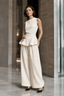 Sleeveless Minimalist Casual Two Piece Work Set
