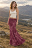 Slim Boho Print Fishtail Maxi Skirt