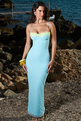 Surplice Lace Trim Slip Dress