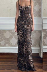 Chic Leopard Print Maxi Work Dress
