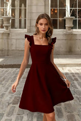 Sleeveless Mini Dress with Ruffle Tie-back