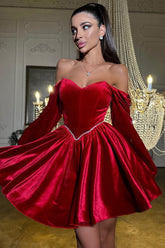 Boned Bustier Slim Waist Sexy Party Velvet Dress