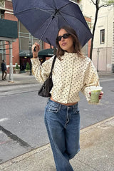 Contrast Polka Dot Casual Jacket