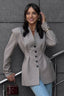 Single-Breasted V-Neck Waist Defined Blazer