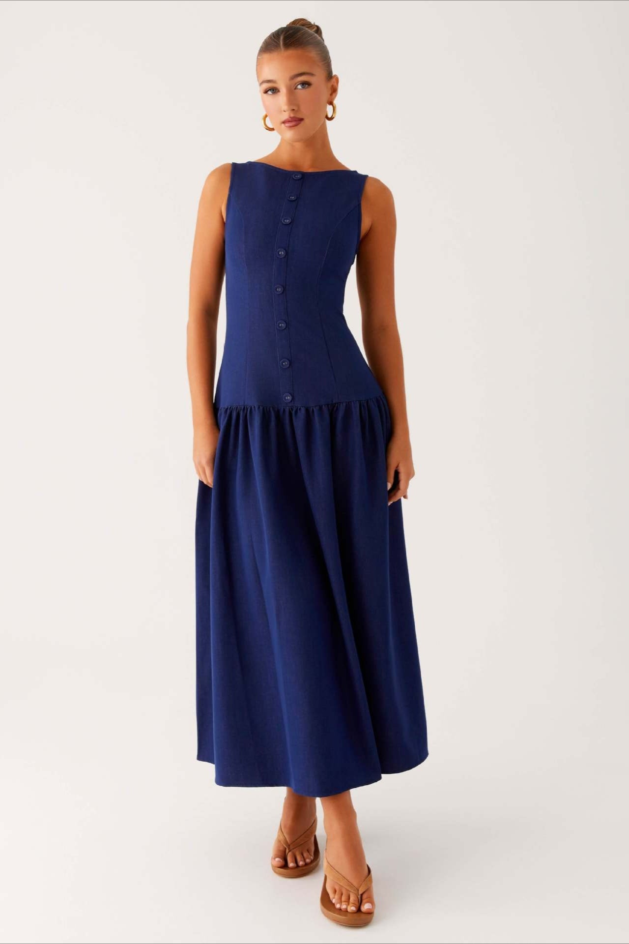 Sleeveless Button Up Denim Dress DressBetty sleeveless-button-up-denim-dress-dressbetty