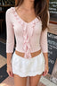 Ruffle Trim Tie Front Cropped T-Shirt