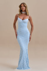 Backless Bodycon Maxi Lace Dress