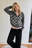 Polka Dot Oversized Knit Cardigan Hoodie