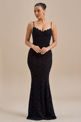 Backless Bodycon Maxi Lace Dress