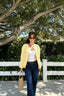 Cropped Jacquard Sleeve Jacket