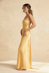 Bodycon Asymmetrical Neck Silk Dress