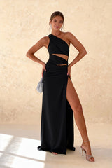 Elegant Asymmetrical Shoulder Party Dress