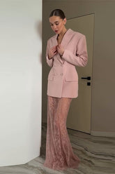Dusty Pink Long Sleeve Tailored Blazer